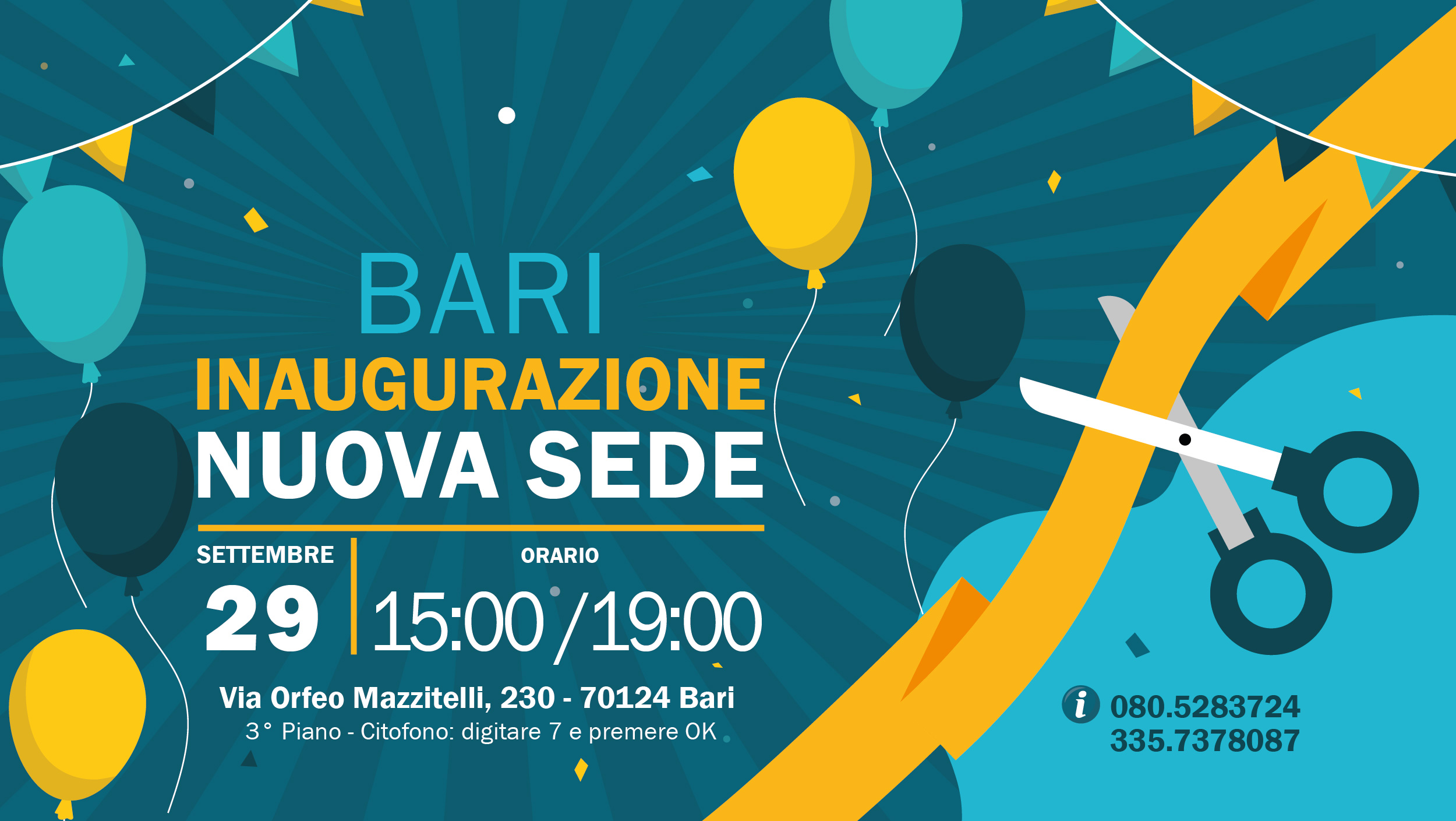 Invito inaugurazione nuova sede Prestiter a Bari