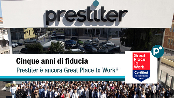 Prestiter ottiene per il quinto anno consecutivo la certificazione Great Place to Work® 2026