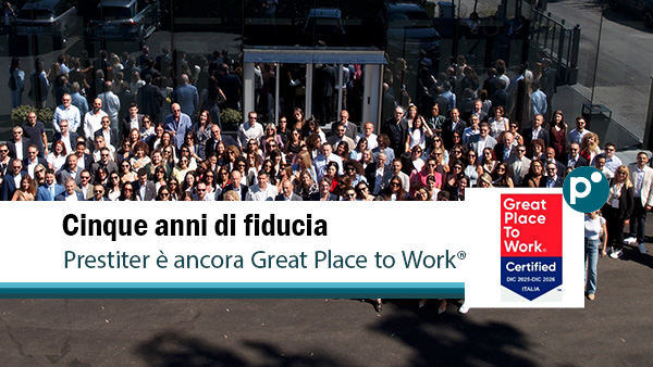 Prestiter ottiene per il quinto anno consecutivo la certificazione Great Place to Work® 2026